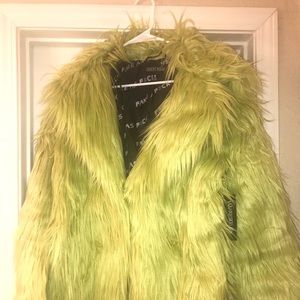 Dollz Kill Fuzzy Coat - Neon Green, Slime